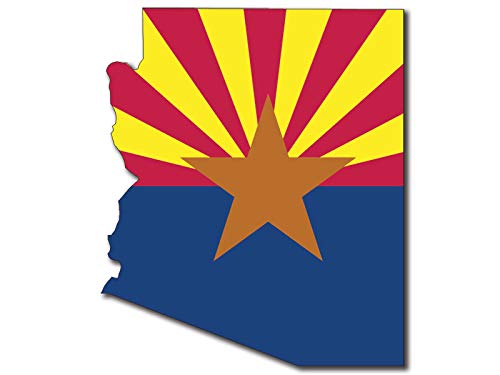 Arizona State Flag Vinyl Sticker - 3 x 3.5 Inch Decal