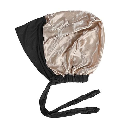 Satin-Lined Hijab Undercap with Adjustable Straps - Black