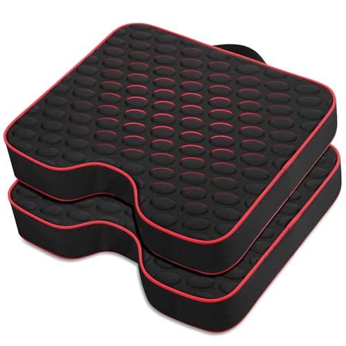 Portable Stadium Seat Cushions with Massage Dots - 2 Pack Black