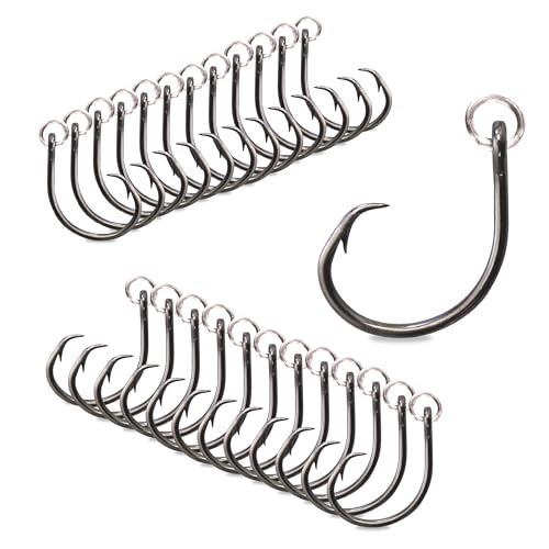 Mustad 9/0 Ringed Demon Offset Circle Hook - 6 Pack, Black Nickel, 4X Strong
