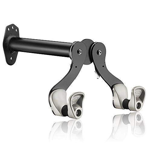 Ibera Horizontal Bike Wall Mount Hanger - Adjustable Frame Holder for Road MTB Hybrid & Kids Bikes - 1 Pack