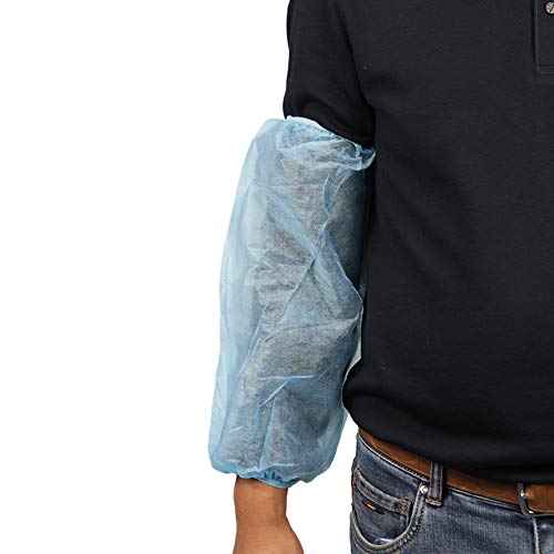 Greenour 200/1000 Counts Disposable Sleeve Covers for Arms Oversleeves Latex-free with Elastic Ends Blue 16 Inches