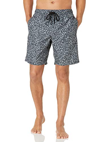Men's 9" Breathable Swim Trunks with Mesh Lining - Charcoal Graphic Marks