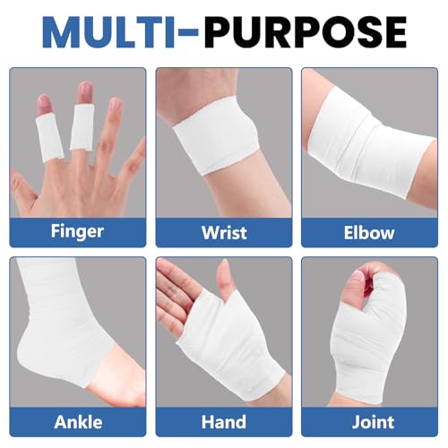 8 Pack Athletic Tape - Strong Adhesion White Sports Tape 1.5in x 23ft