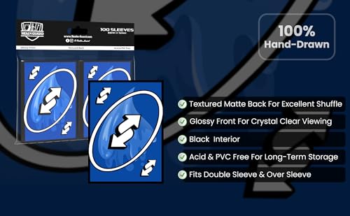 (Blue Reverse) 100 Pack Textured Matte Card Sleeves for Magic: The Gathering & Lorcana - Realm Guard