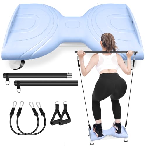 Waist Twist Machine with Pilates Bar & Resistance Bands - Purple