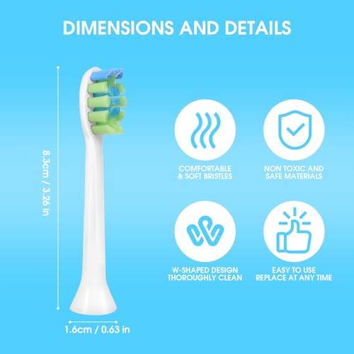Electric Toothbrush Replacement Heads for 7AM2M AM100/AM105 - White