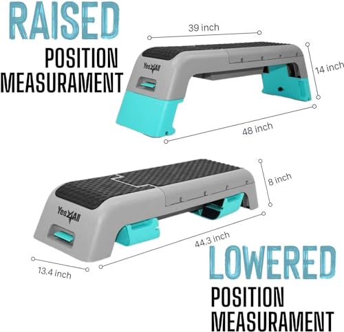 Aerobic Deck Fitness Station - Weight Bench & Stepper - Blue/Grey