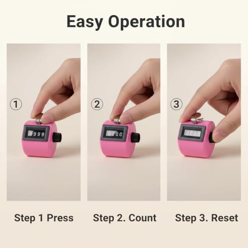 4-Digit Mechanical Hand Tally Counter - Handheld Clicker for Knitting & Events