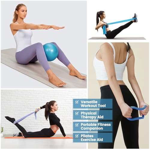 Pilates Kit for Home Workouts - 13PC Resistance Bands Set - Blue