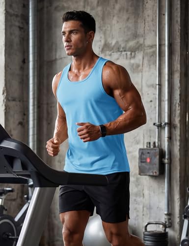 Water Blue TACVASEN Men's UPF 50+ Quick Dry Workout Tank Top XX-Large