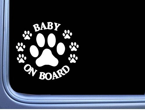 Baby on Board Dog Rescue Vinyl Decal - 6-Inch Weatherproof Car Sticker