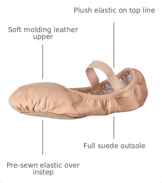 Pink Bloch Women's Ballet Slippers - Full-Sole Leather Dance Shoes, Little Kid Size 1