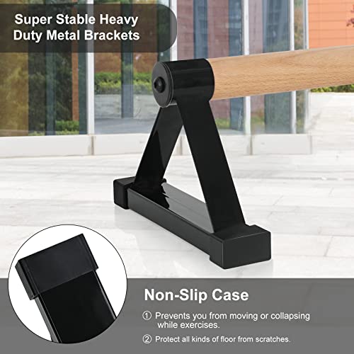 Wood Push Up Bars - Anti-Slip Handstand Parallettes - Black