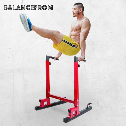 Adjustable Height Dip Station - 500 lb Capacity - Red