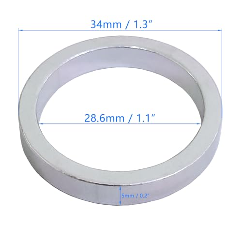 Auto-plaza 1.13” Aluminum Bicycle Head Stem Spacer Set - Silver, 10 pcs