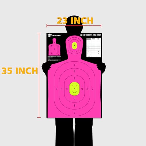 High Visibility 5-Color Silhouette Paper Targets - 10 Pack, 23x35 inch