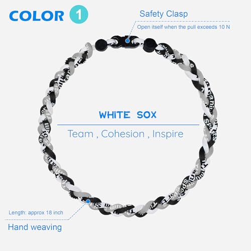 Baseball Rope Necklaces - 3 Pcs Braided Team Color Jewelry
