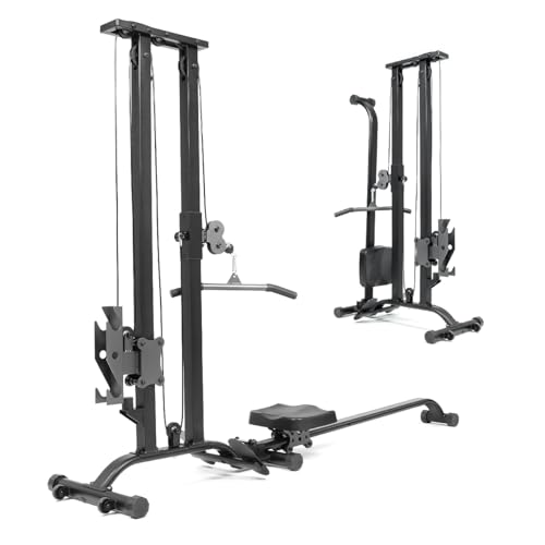 Cable Crossover Machine & Rower - 2 in 1 Home Gym CR63 - Black