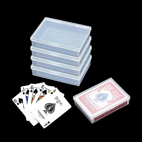 Clear Plastic Playing Card Cases - 4 Pcs Deck Holders