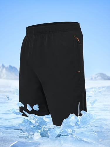 Men's Athletic Shorts - Quick Dry Running Shorts 7 Inch - Black