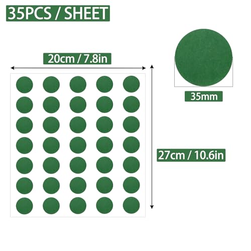Billiard Spot Stickers - 35 Durable Pool Table Marker Dots (Green)