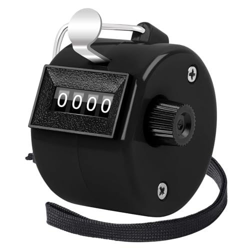 Tally Counter Clicker - 4 Digit Handheld Counter - Black - 2 Pack