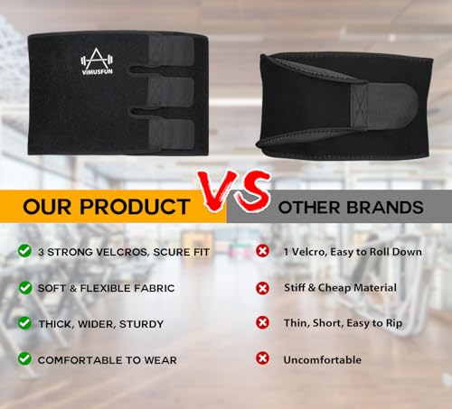 Waist Trimmer Belt for Men & Women - 9" Width x 45" Length - Black