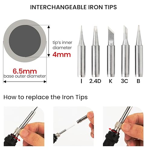 Soldering Iron Kit, 60W Soldering Iron, 5 Soldering Iron Tips, 21-in-1 Adjustable Temperature, Solder Wire, Stand, Desoldering Pump, Soldering Welding Iron Kit for Electronics Hobby DIY 110V US Plug