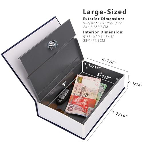 SEPOX¢ç Twins Safe Book Lock Box, Safe Box with Premium Combination Lock - Dorm-safe & Versatile - Authentic Paper Cover - Sturdy Steel Interior - Storage for Cash & Valuables 2pcs Pack of Large Book