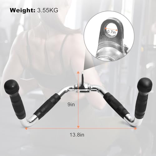 Lat Pulldown Bar Attachment for Cable Machines – 15.7 x 8 in, 400 lb Capacity