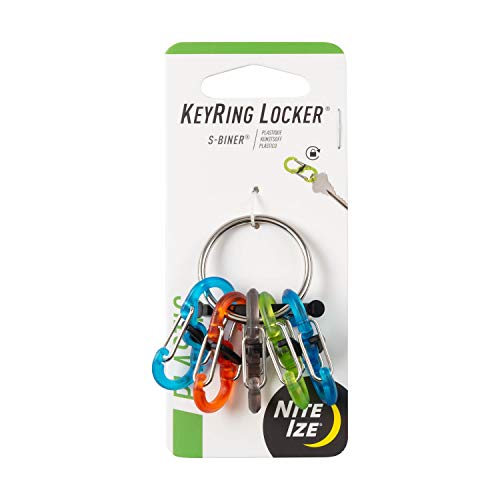 Stainless Steel Keychain with 5 Colorful S-Biner MicroLocks