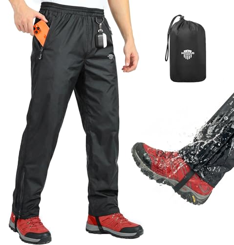 Nomad Men's Waterproof Rain Pants - Lightweight Breathable Hiking & Cycling Overpants