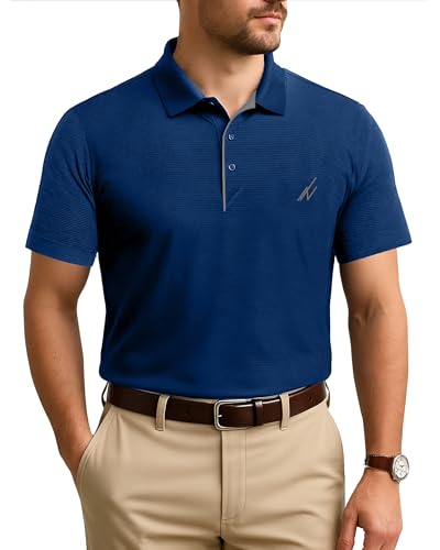 Moisture Wicking Men's Golf Polo Shirt - Royal Blue, Medium