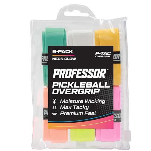 Pickleball Paddle Overgrip Tape - Max Tacky, 6-Pack Neon Glow