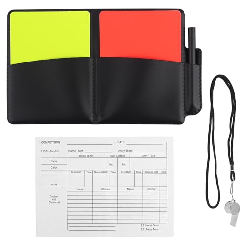 Gosknor Soccer Referee Kit with Yellow & Red Cards – Includes Whistle, Score Sheets & Accessories (Variation: 1 / Soccer Referee Kit and Whistle)