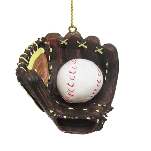Baseball and Mitt Ornament - 2.6 Inches Resin Decoration