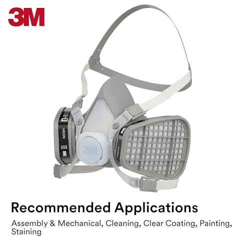 3M Half Facepiece Disposable Respirator, Organic Vapor, NIOSH Approved, Lightweight, Pre-assembled, No Maintenance