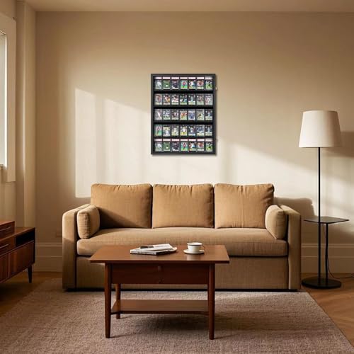 Wall-Mounted Sports Card Display Case for Graded Cards | Matte Black