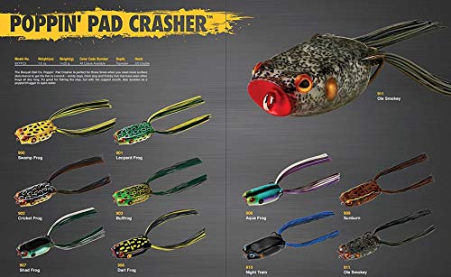 Topwater Bass Fishing Frog Lure with Weedless Hooks - Bullfrog