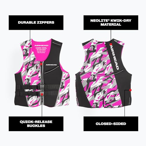 Cool Kwik-Dry Neolite Flex Life Jacket for Adults - Pink, Small