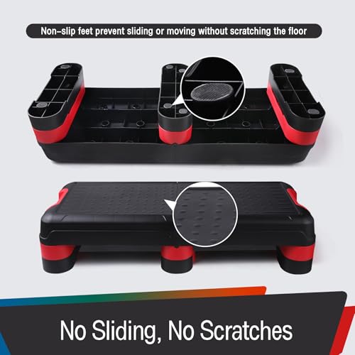 33.5" Foldable Aerobic Step Platform - Height Adjustable for Home Gym