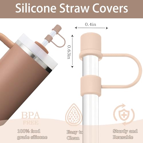 6-Piece Silicone Straw Cover Set for 10mm Tumbler Straws - Colorful 1