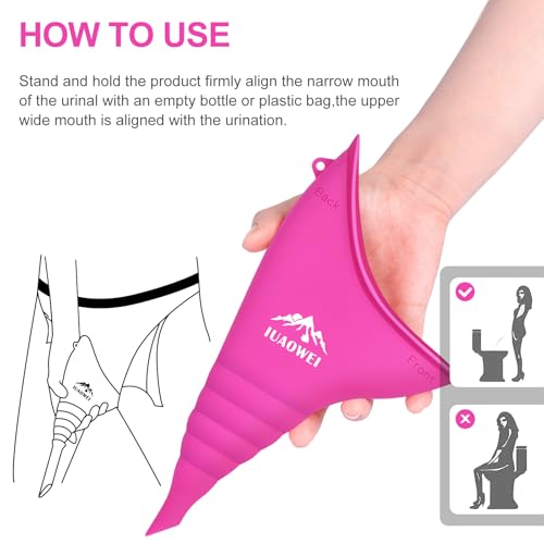 Reusable Silicone Female Urination Device - Rose Red Pee Funnel