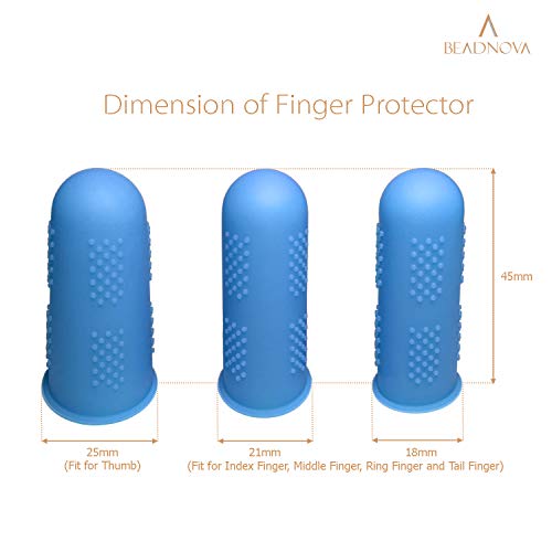 Silicone Finger Protectors - 6-Piece Set in 3 Sizes - Blue & Green