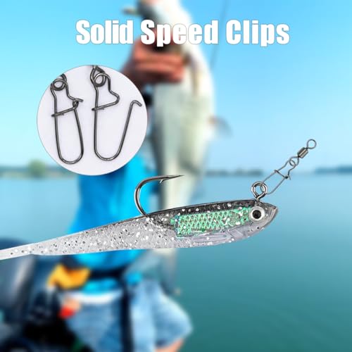 Stainless Steel Fishing Speed Clips - 24LB, 50-Pack Quick-Change Swivels