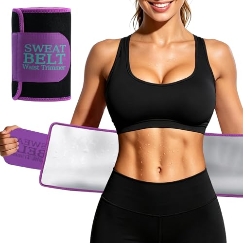 Waist Trainer Sweat Band for Women - Medium Silvery Purple