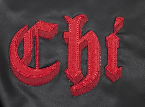 NBA Old English Satin Jacket - Chicago Bulls - X-Large - Black/Red