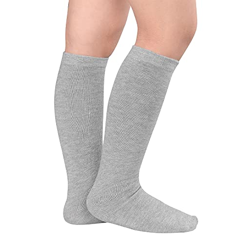 Toddler Knee High Striped Athletic Socks - Grey
