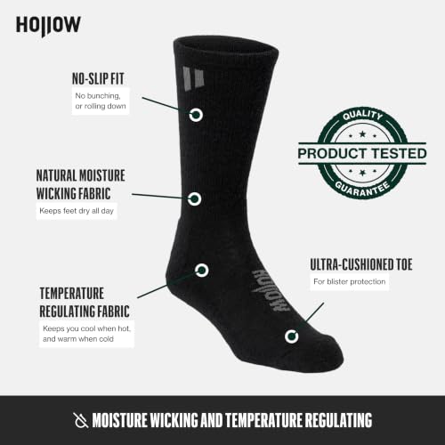 HOLLOW Unisex Alpaca Crew Socks 1 Pair Medium White Moisture-Wicking US Made